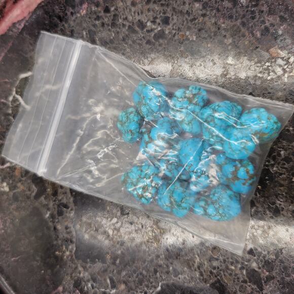 Natural Tumbled Turquoise Stone Beads Rough Gemstone 12pcs - Picture 7 of 10